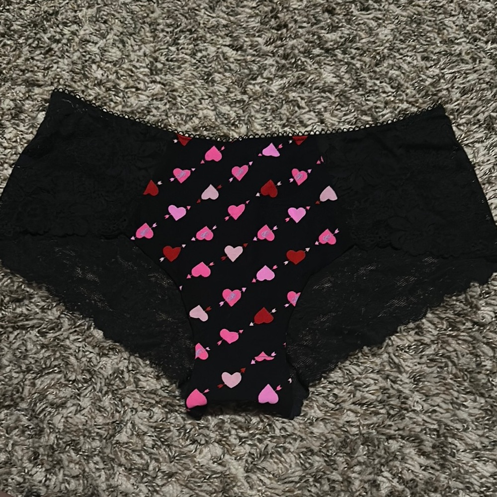 PINK Victoria's Secret Black Lace Cheeky Panties